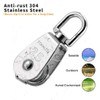 POFET 4Pcs Single Pulley Block, 304 Stainless Steel Pulley Roller,