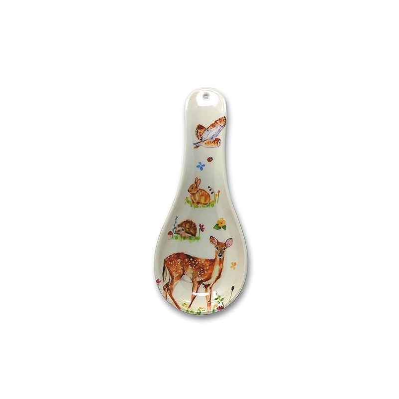 Woodland Wildlife Spoon Rest Kitchen aid with Hole for Hanging