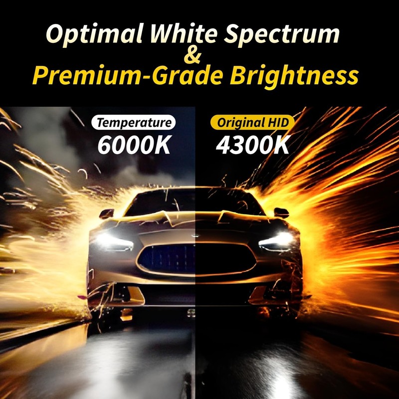 Lanuovx 2 Pack D5S HID Headlight Bulbs 6000K White, Plug