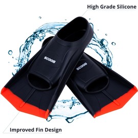Swimming Training Fins Swim Flippers Travel Size Short Blade For Snorkeling Diving Pool Activities. Open Water Equipment for Men, Women & Children New Bright Colours + Mesh Bag (33-35 S, black-yellow)