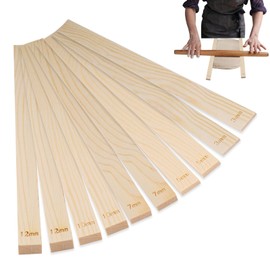 Pack of 10 Pottery Tools, 34 x 2 cm Rolling Pin Guides, 5 Sizes 3/5/7/10/12 mm Pottery Rolling Guide Rods, Beech Wood Material, Rolling Pin Guide Rods, Pottery Tools for Pottery Workshops, DIY