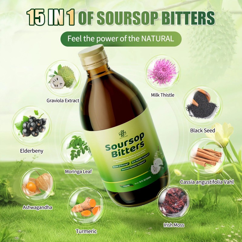 iMatchme 500ML Premium Soursop Bitters Liquid –15-Herb Immune Support |