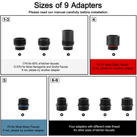Kitchen Faucet Spray Head Replacement - Pull Down Faucet Sprayer Head with 9 Adapters, 3-Function Kitchen Sink Faucet Head, Replacement Pull Out Faucet Head Nozzle, Oil-Rubbed Bronze