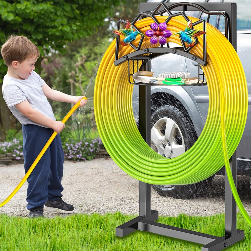 Gouisalin Garden Hose Holder, Heavy Duty Metal Water Hose Holder