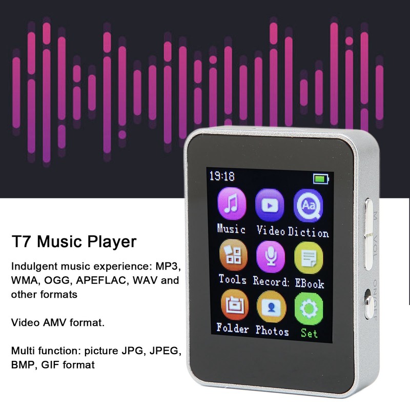 T7 MP4 Player 1.8inch Large Screen Music Player with FM