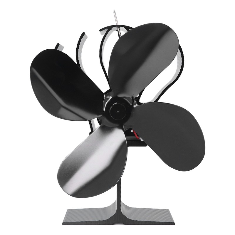 4 Blade Fireplace Fan Aluminium Alloy Heat Powered High Temperature