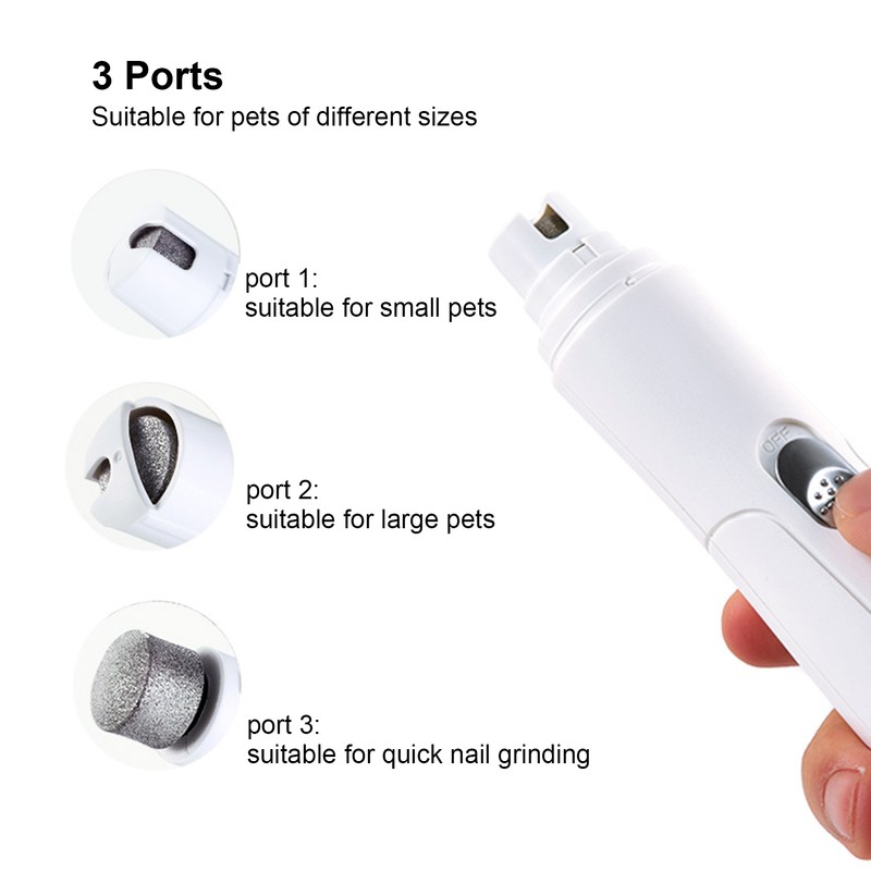 Dog Nail Grinder USB Charging Electric Dog Nail Trimmer with
