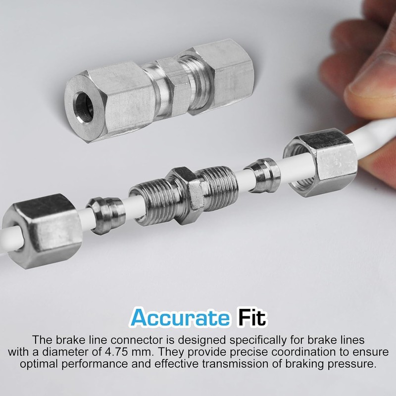10PCS Brake Line Connector for Brake Line Without Flaring 4.75mm