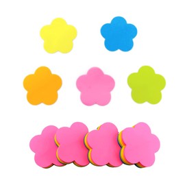 Saktopdeco Mini Flower Shaped Sticky Notes Colorful Cute Sticky Notes Fun Self-Stick Memo Pads Set for Office School (4 Pads 400 Sheets)