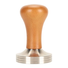 Coffee Tamper Solid Wood Handle Stainless Steel Easy to Use Coffee Press Tamper Coffee Machine Accessories for Home Coffee Shop Brown 58mm/2.3in