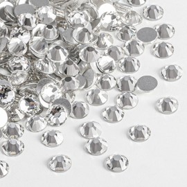 Beadsland 1440 Piezas de Diamantes de Imitación de Cristal con Parte Trasera Plana, Gemas Redondas para Arte de Uñas y Manualidades,Cristal,SS8,2.3-2.5mm