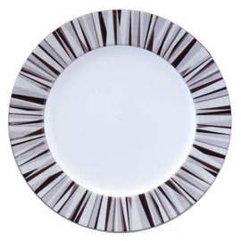 Narumi 50994-1086 Plate, Shagreen, 8.3 inches (21 cm), Black, Modern and Simple Pattern, Stylish, Flat Plate, Gift Box Included