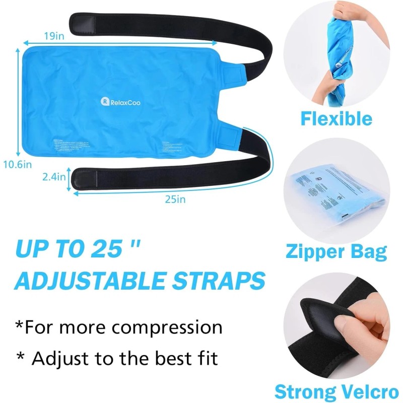 XXL Knee Ice Pack Wrap around Entire Knee after Surgery,
