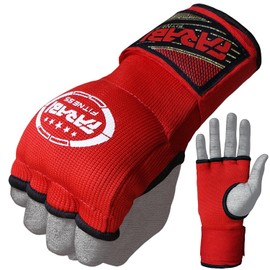 Farabi Boxing Inner Gloves Hand Wraps Gel Easy Wraps Protector Gloves Adult Pair (Red, S/M)