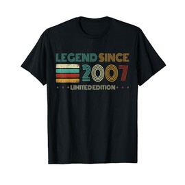 18 Years Old Legend Since 2007 18th Birthday T-Shirt