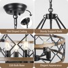20'' Farmhouse Chandeliers for Dining Room, 5-Light Metal Wood Texture