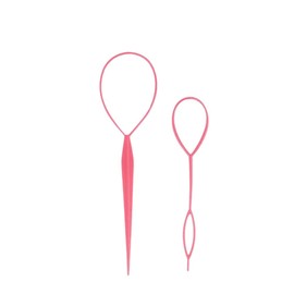 Quick Hair Looping Tail Tool 2pcs French Braid Loop Ponytail Pull Through Long Holders Styling Maker Braiding Topsy Tail Styling Tools Kit Pink