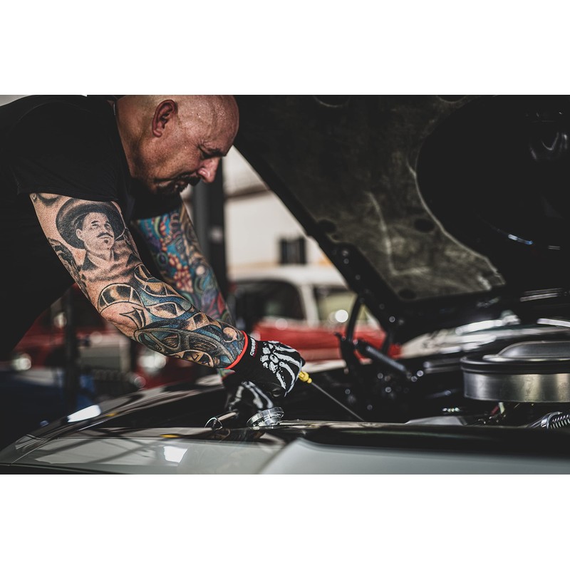 Grease Monkey Bone Series Foam Nitrile Mechanic Gloves with Grip,