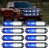 Nilight 8PCS Led Strobe Lights 12LED Blue White Emergency Light
