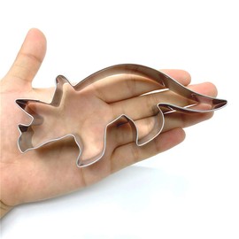 LILIAO Dinosaur Triceratops Cookie Cutter for Kids Birthday Party - 5.1 x 2.4 inches - Dino Biscuit and Fondant Cutters - Stainless Steel