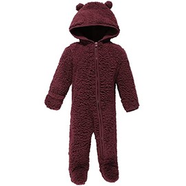 Hudson Baby - Forro polar unisex para dormir y jugar, Borgoña, 9-12 meses