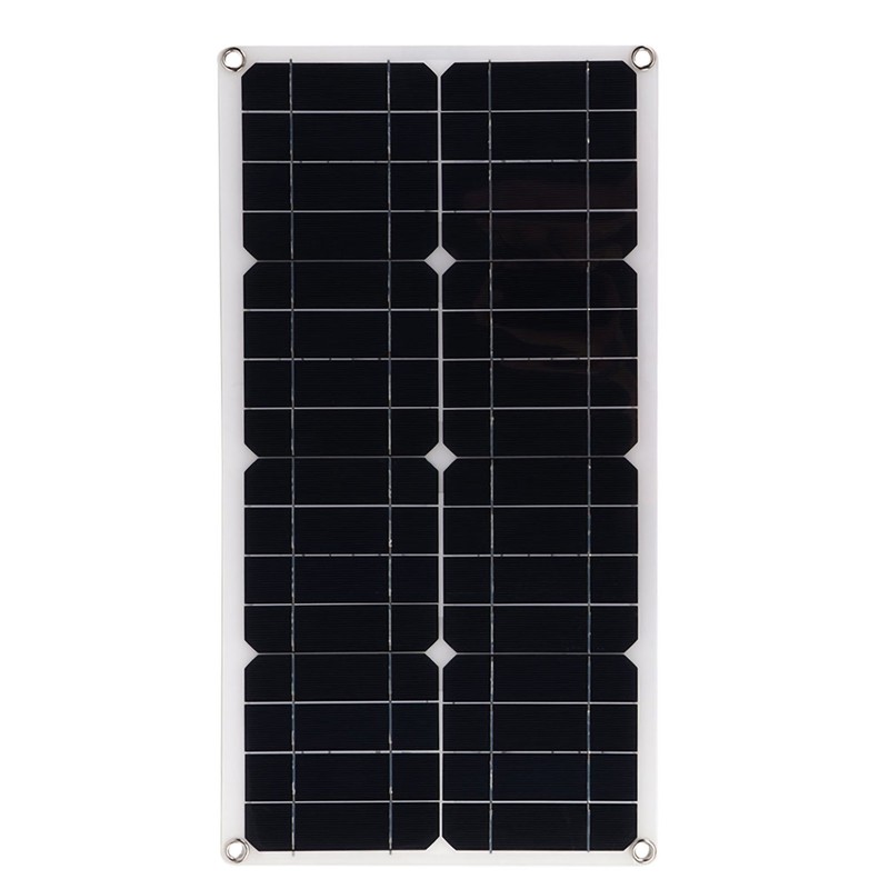 25W 18V Portable Monocrystalline Silicon Dual-USB Charging Solar Panel for