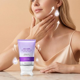 2PC Crema con Gua Sha, Colágeno y Retinol para Reafirmar Crema con colágeno y retinol. Incluye herramienta gua sha. Ideal para rutina diaria de cuidado del cuello y rostro