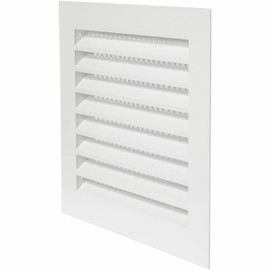 Vent Systems 8" x 8" Inch White Square Soffit Vent Cover - Air Vent Louver - Grill Cover - Built-in Screen - HVAC Vents for Outside Use, Home Office, Kitchen - Steel Grille