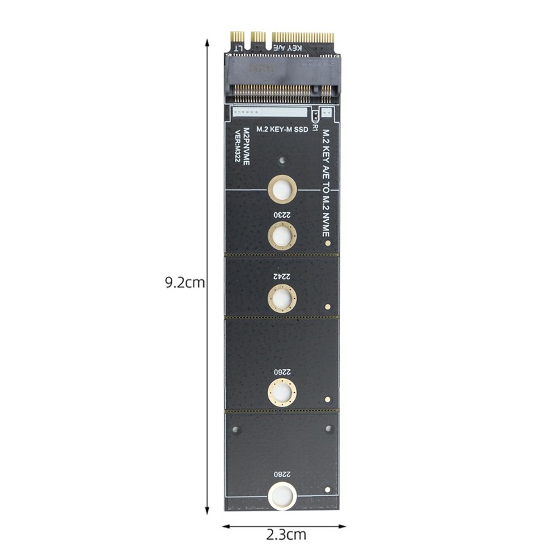 POFET Nvme Adapter, M2 KEY A/E to NVME Converter Card