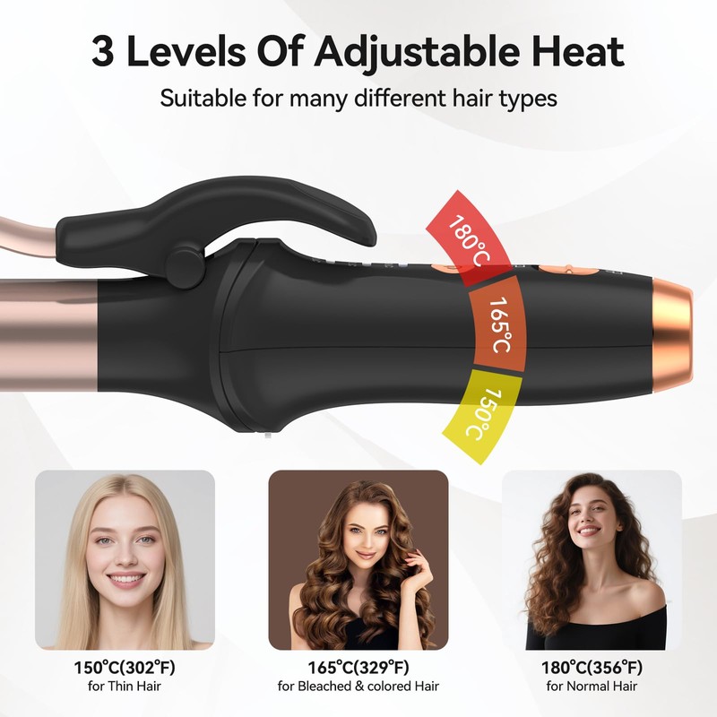 Cordless Curling Iron Hair Curler for use on Medium and