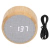 Digital Alarm Clock Round LED Voice Control Brightness Adjustable 12h