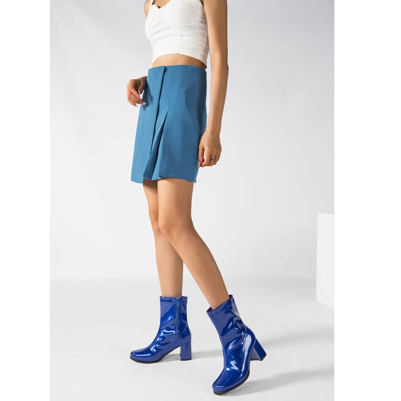 LIURUIJIA Botas Go Go para mujer con tacón de bloque