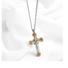 Fashion Jewelry URN CREMATION CROSS ASHES Pendant 925 Sterling Silver 24" Necklace men women GOD