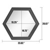 Stonebriar Decorative 24" Hexagon Wall Mirror with Black Wood Frame