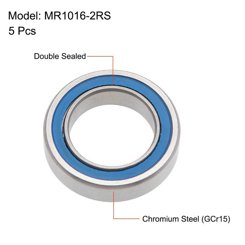 sourcing map MR1016-2RS Deep Groove Ball Bearings 10mm x 16mm