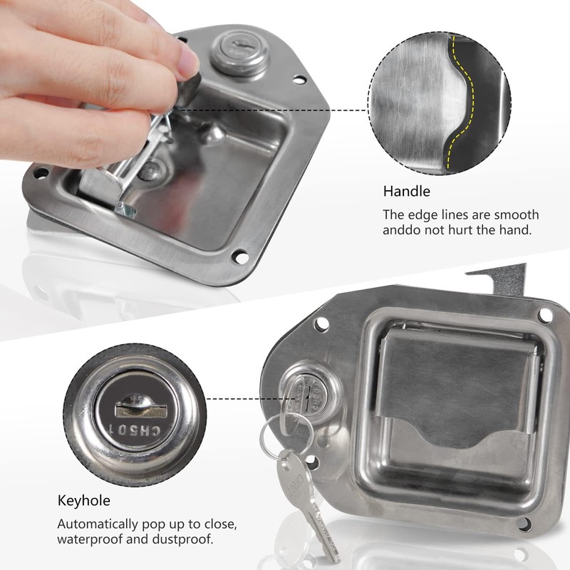 YESHMA 2Pcs Truck Tool Box Latch Toolbox Paddle Lock Replacement