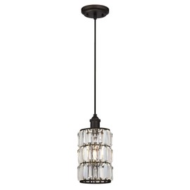 Westinghouse Lighting 6338400 Sophie One-Light Indoor Mini Pendant, Oil Rubbed Bronze Finish with Crystal Prism Glass