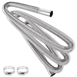 MUXHEL Diesel Heater Exhaust Pipe 300 cm Diesel Heater Pipe Stainless Steel Car Exhaust Hose Air Heater Exhaust Pipe Flexible Parking Heater Exhaust Pipe with 2 Clamps for Air Diesel Heating