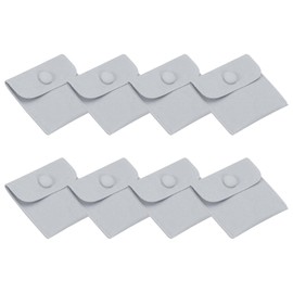 PATIKIL 3x3 Inch Jewelry Pouch, 8 Pcs Soft Velvet Pouches with Snap Button Portable Storage for Rings Necklace Bracelet Earring Watch, Light Blue