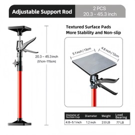 Cabinet Jacks for Installing Cabinets, 20.3" to 45.3" Third Hand Tools Adjustable Support Pole with 154lbs Capacity Ideal for Cabinet Jack, Cargo Bars, Drywalls & Cabinet Installations 2 Pack