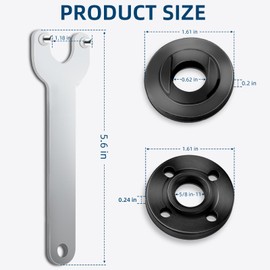 7PCS IALTMEI Angle Grinder Nut ＆ Angle Grinder Wrench Set， Premium 5/8-11 Flange Metal Lock Nut, Compatible with Dewalt, Milwaukee, Makita1, Metabo, Bosch, Ryobi, Black Decker 4.5" 5" Grinder Parts