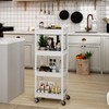 STEEHOOM 4 Tier Rolling Cart with Handle, Utility Cart with