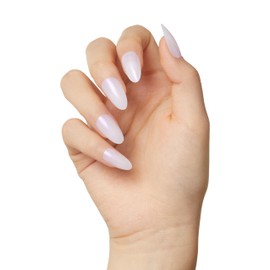 KISS Gel Fantasy Allure - uñas de gel, de presión, listas para usar, press on, medianas, color rosa, kit de uñas, 28uñas postizas, (Blanco, Medium)