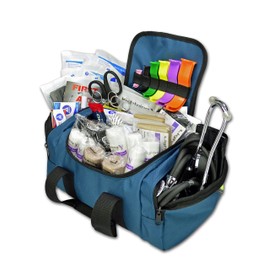 Lightning X Value Compact Medic First Responder EMS/EMT Stocked Trauma Bag w/Standard Fill Kit B - BLUE