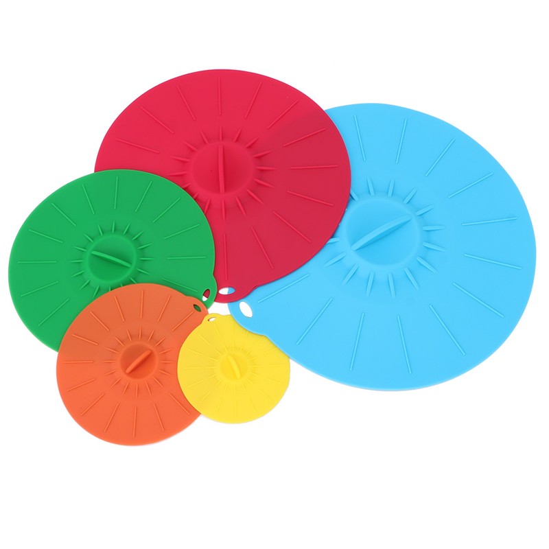 5Pcs/Set Food Grade Silicone Microwave Oven Bowl Cover Lid for