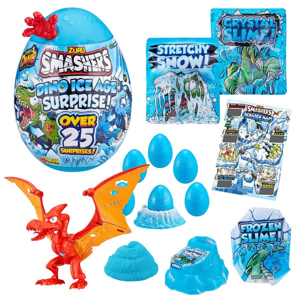Smashers Dino Ice Age Surprise Egg (with Over 25 Surprises!) by ZURU - Pterodactyl, Blue