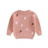 Geagodelia Girl Easter Baby Toddler Spring Knit Sweater Carrot Bunny
