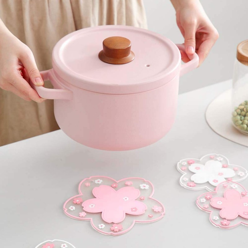 Durable Non-Slip Sakura Coffee Cup PVC Coaster Home Tea Coaster