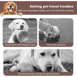 ZNPET Travel Dog Bowls, Portable Food and Water Bowl for Dogs and Cats 2-in-1 (Large)
