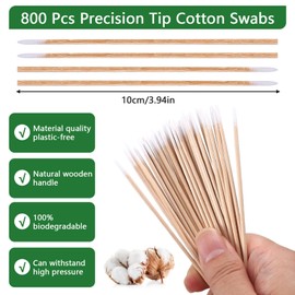 800 Stück Microblading Wattestäbchen mit Präzisionsspitze, Reinigungsstäbchen Holzstäbchen Wattestäbchen Applikatoren für Tattoo Mak up Nägel Beauty Wimpernverlängerung(10 cm)